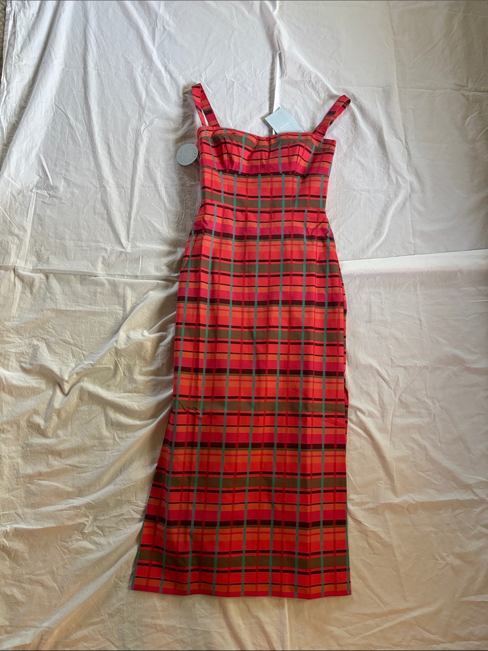 Hill House Tartan Maxi Dress in Red and Green